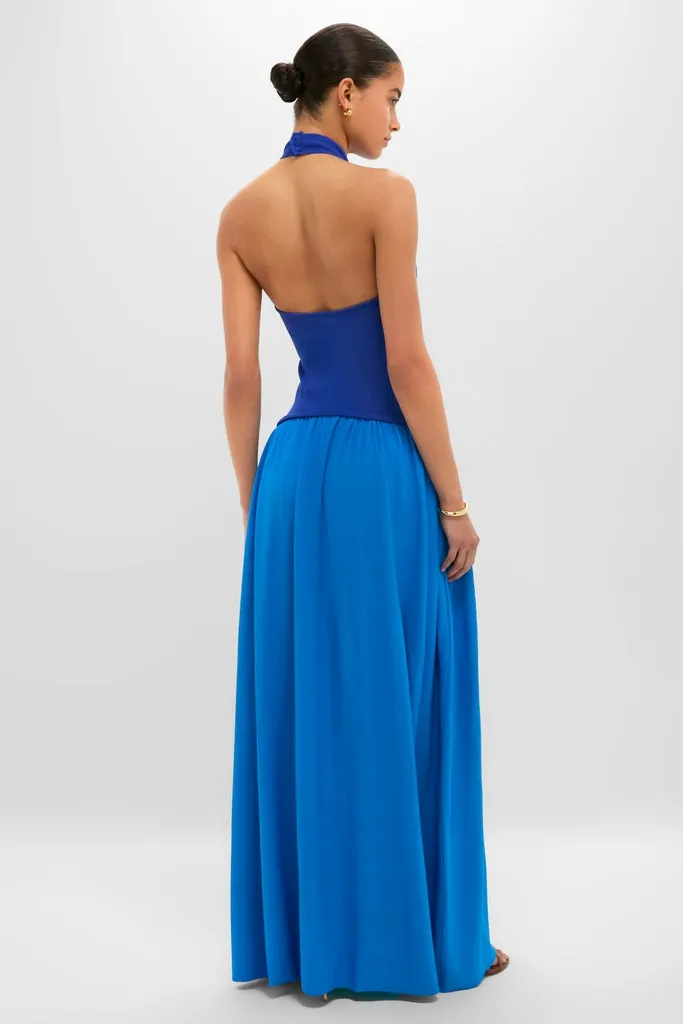 Cosmic Blue Soglio Halter Maxi Dress sold by Tuckernuck product image thumbnail 4