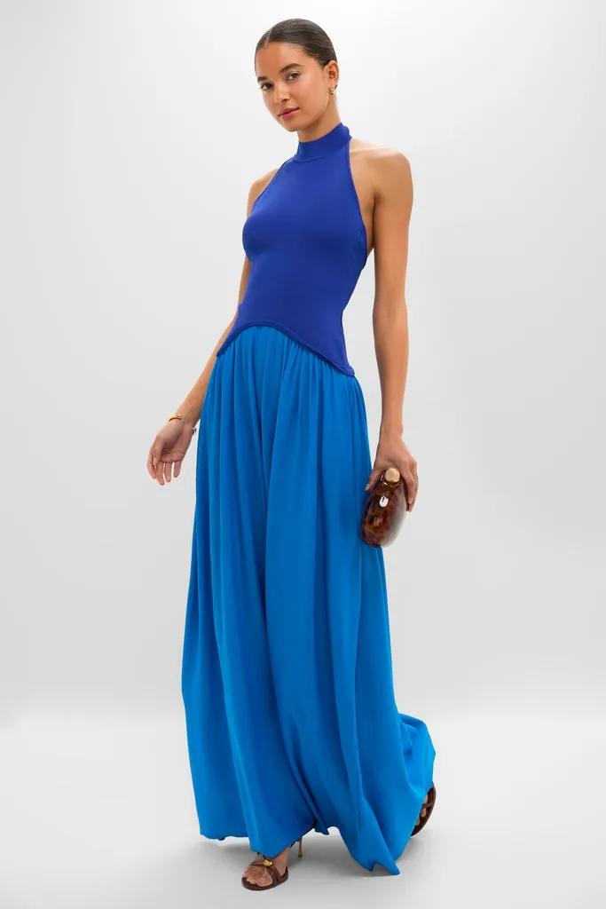 Cosmic Blue Soglio Halter Maxi Dress sold by Tuckernuck product image thumbnail 2