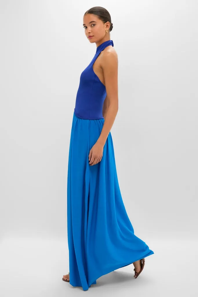 Cosmic Blue Soglio Halter Maxi Dress sold by Tuckernuck product image thumbnail 3