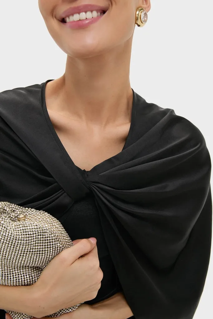 Black Satin Mountbatten Cape sold by Tuckernuck product image thumbnail 5