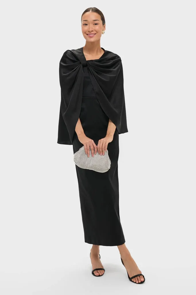 Black Satin Mountbatten Cape sold by Tuckernuck product image thumbnail 2