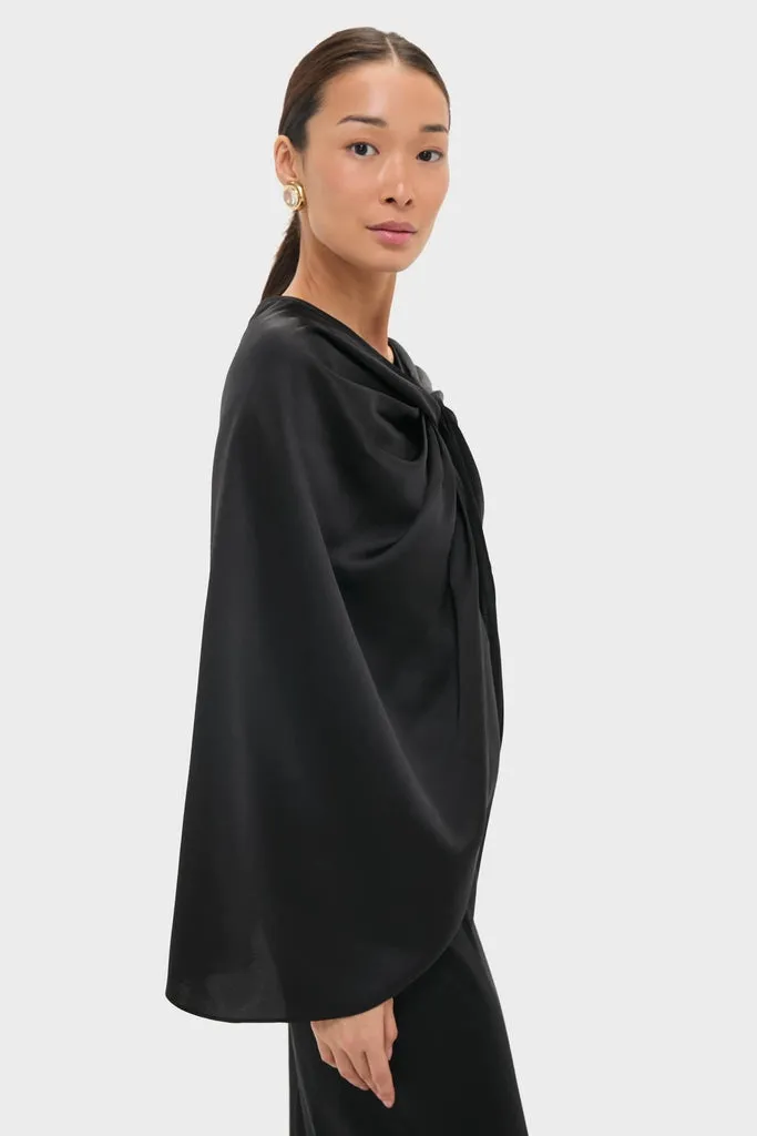 Black Satin Mountbatten Cape sold by Tuckernuck product image thumbnail 3