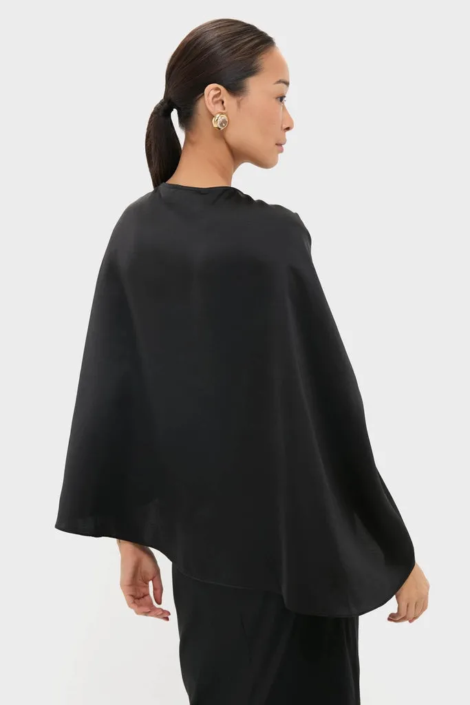 Black Satin Mountbatten Cape sold by Tuckernuck product image thumbnail 4