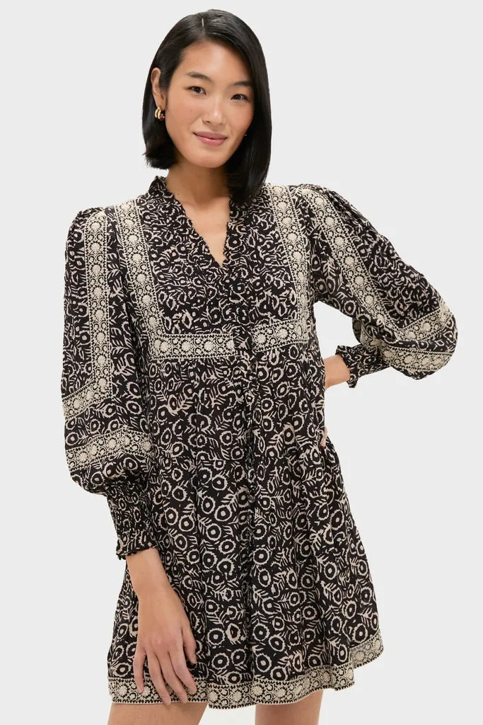 Multi Emmeline Print Long Sleeve Mini Tiered Dress sold by Tuckernuck