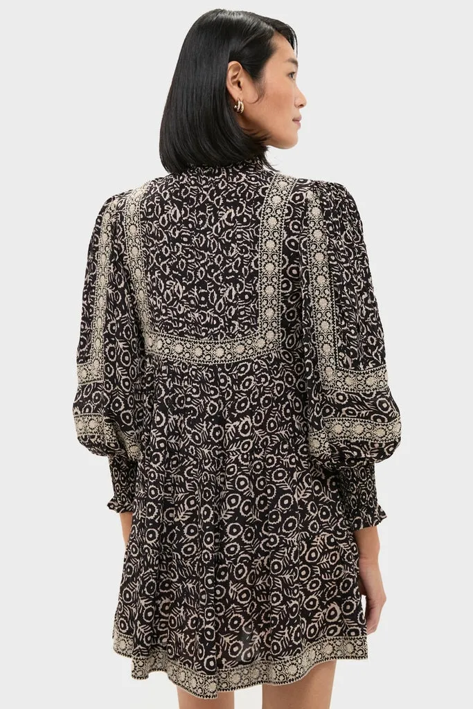 Multi Emmeline Print Long Sleeve Mini Tiered Dress sold by Tuckernuck product image thumbnail 4