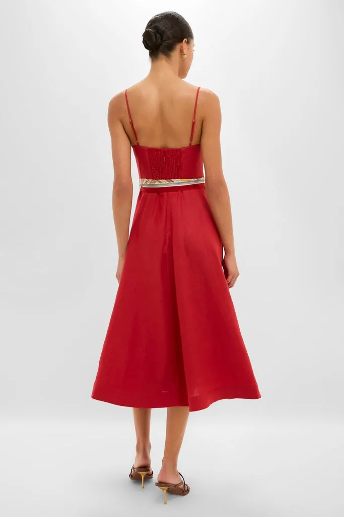 Red Rebellion Tuck Midi Dress sold by Tuckernuck product image thumbnail 4