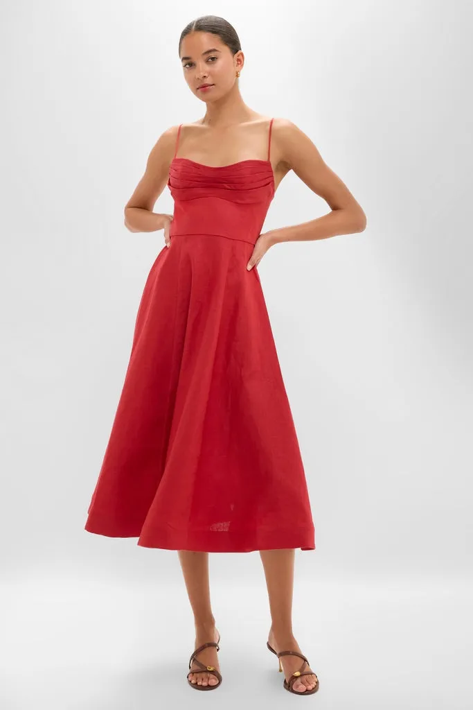 Red Rebellion Tuck Midi Dress sold by Tuckernuck product image thumbnail 5
