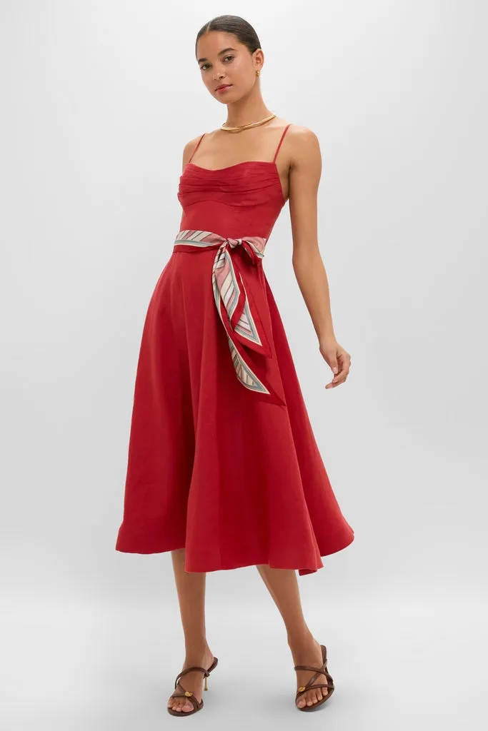 Red Rebellion Tuck Midi Dress sold by Tuckernuck