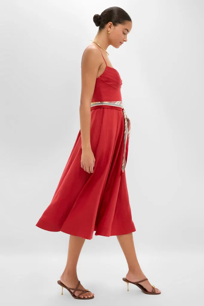Red Rebellion Tuck Midi Dress sold by Tuckernuck product image thumbnail 3