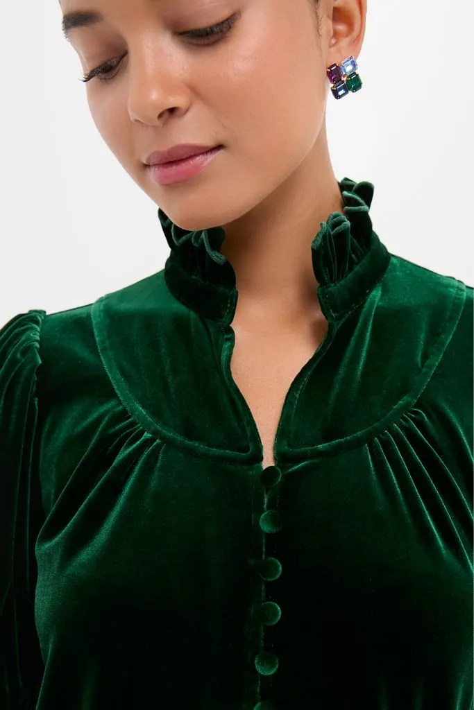 Hunter Green Velvet Selena Top sold by Tuckernuck product image thumbnail 5
