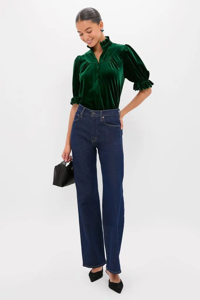 Hunter Green Velvet Selena Top sold by Tuckernuck product image thumbnail 2