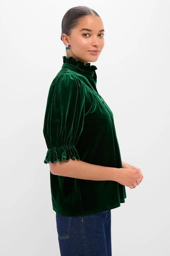 Hunter Green Velvet Selena Top sold by Tuckernuck product image thumbnail 3