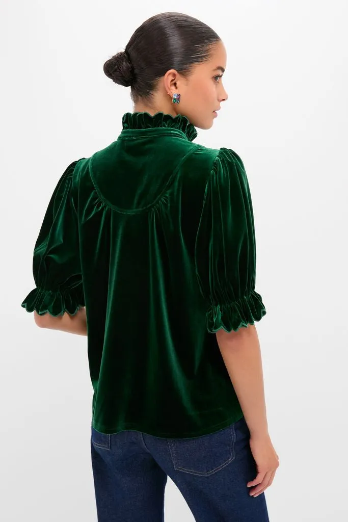 Hunter Green Velvet Selena Top sold by Tuckernuck product image thumbnail 4