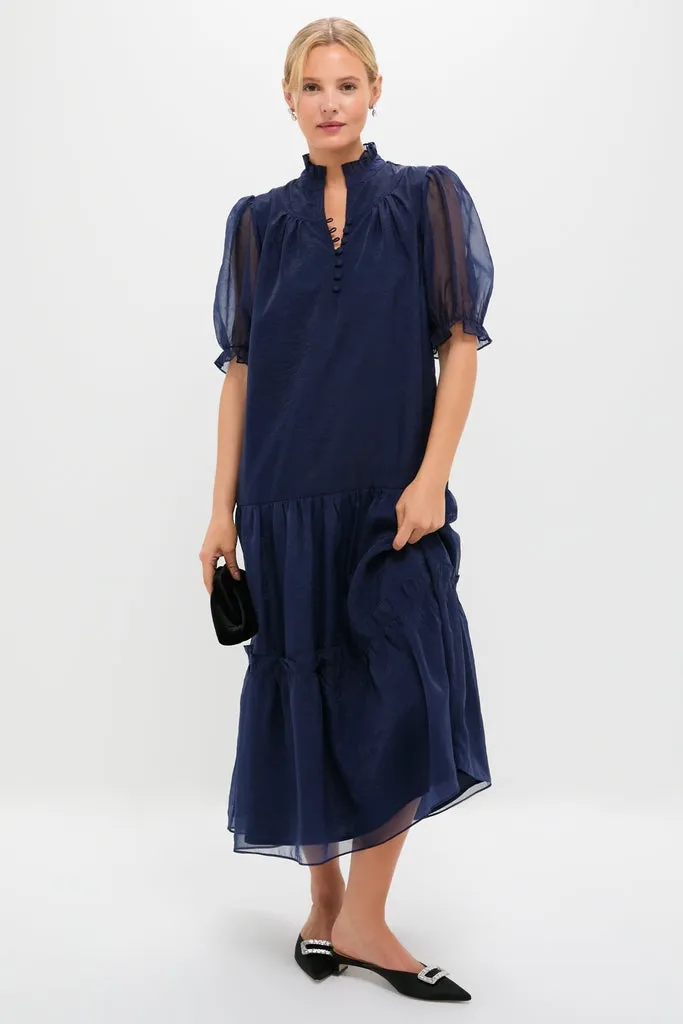 Navy Chiffon Selena Maxi Dress sold by Tuckernuck product image thumbnail 2