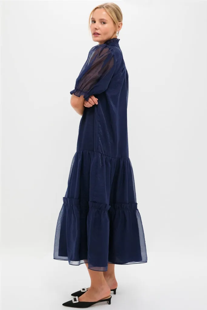 Navy Chiffon Selena Maxi Dress sold by Tuckernuck product image thumbnail 3
