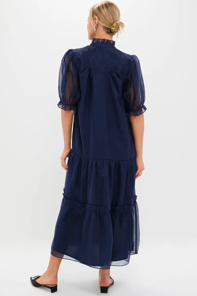Navy Chiffon Selena Maxi Dress sold by Tuckernuck product image thumbnail 4
