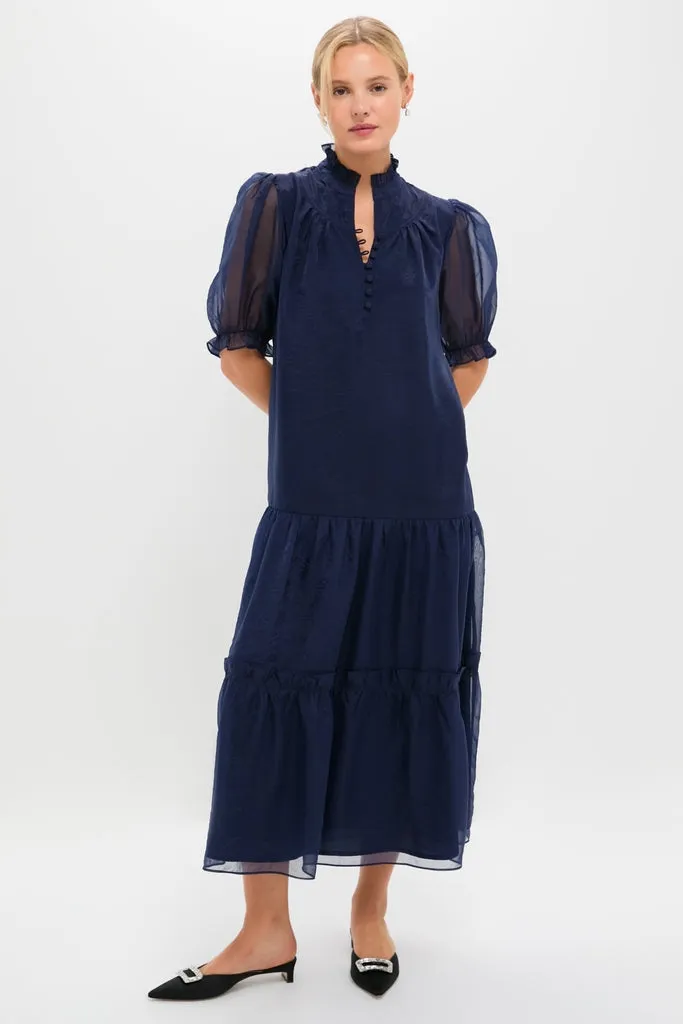 Navy Chiffon Selena Maxi Dress sold by Tuckernuck