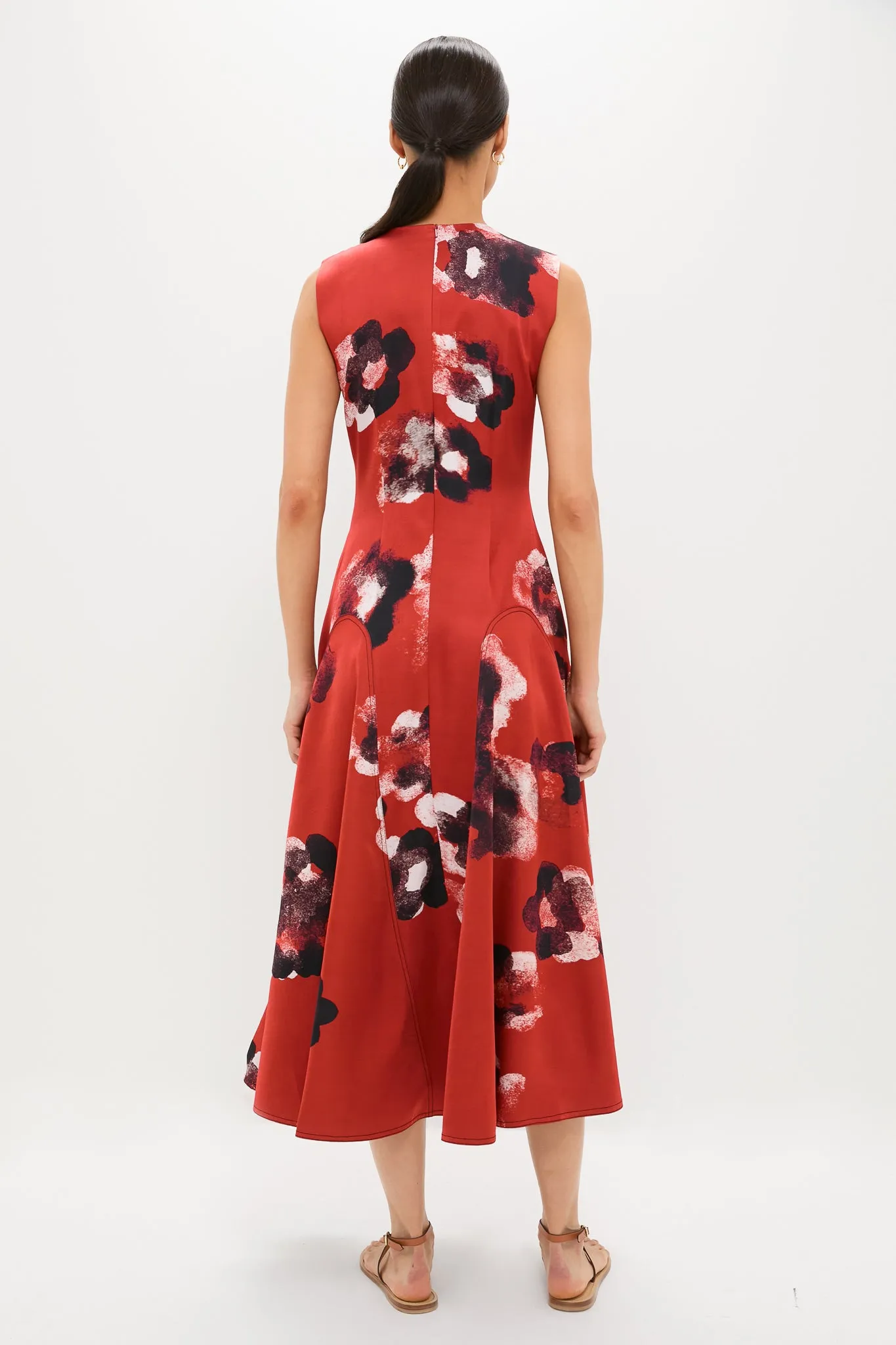 Crimson Red Water Floral Cosmic Midi Dress sold by Tuckernuck product image thumbnail 2