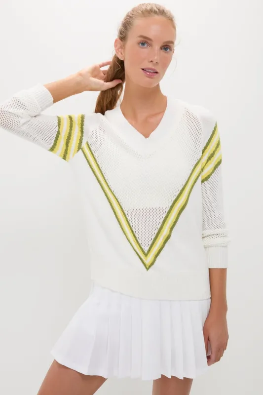 White Emaline V-Neck Pullover sold by Tuckernuck