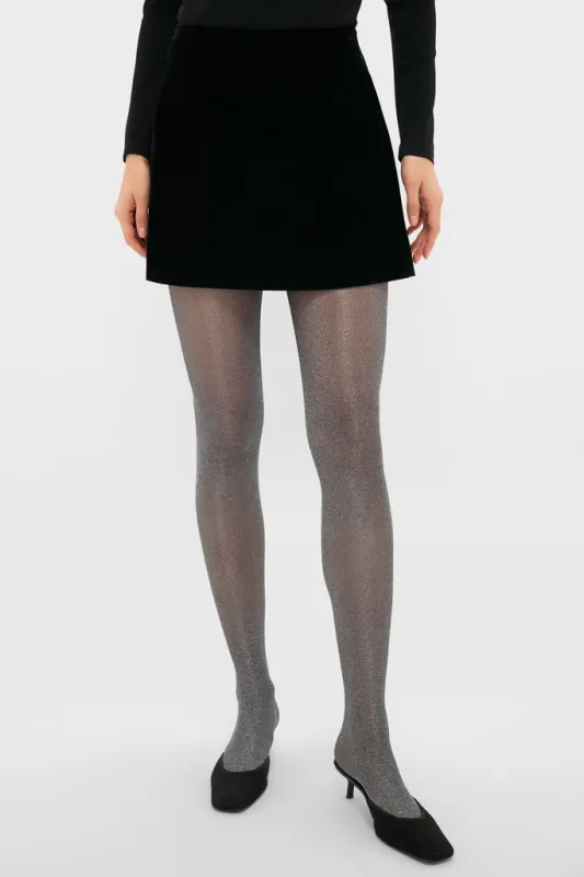 Black and Silver Glitter Tights sold by Tuckernuck
