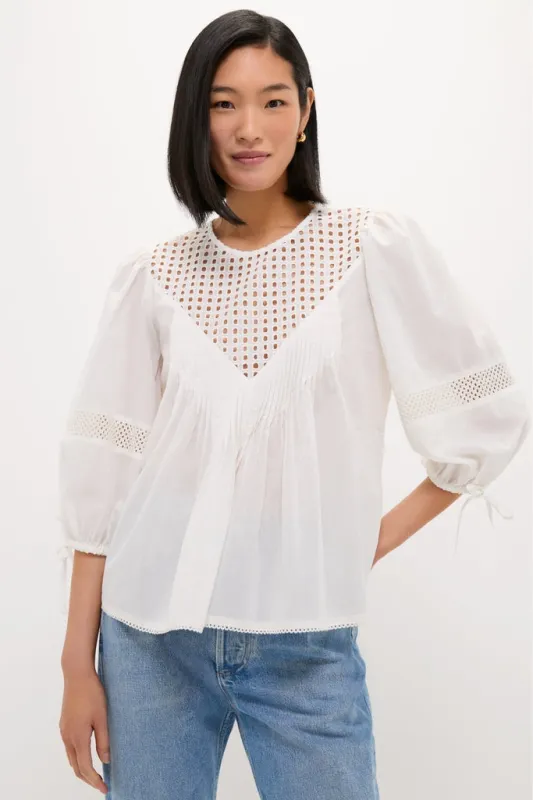 White Bella Blouse sold by Tuckernuck
