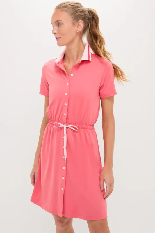 Coral Short Sleeve Performance Jersey Alcott Golf Dress sold by Tuckernuck