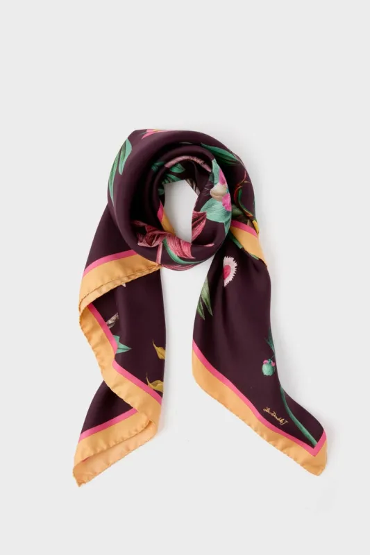 Zooflora Burgundy Foulard 90x90 Scarf sold by Tuckernuck
