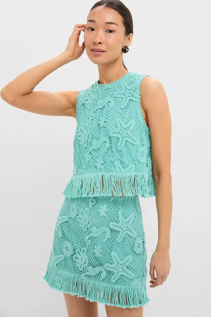 Teal Samia Fringe Set sold by Tuckernuck