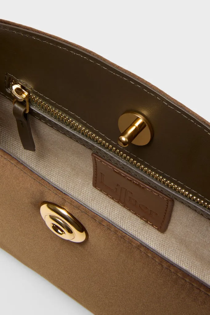 Brown Satin Pushlock Clutch sold by Tuckernuck product image thumbnail 5