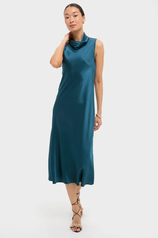 Pacific Barb Mock Neck Sleeveless Maxi Dress made by Leset