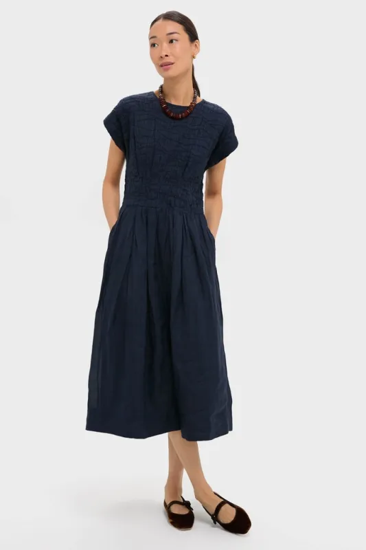 Navy Imogen Solid Midi Dress sold by Tuckernuck