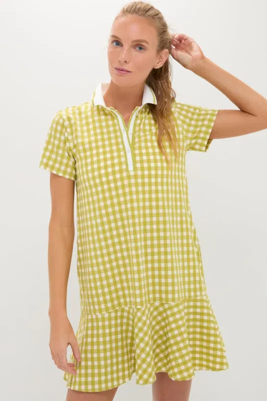 Light Green Gingham Performance Seersucker Short Sleeve May Golf Dress sold by Tuckernuck