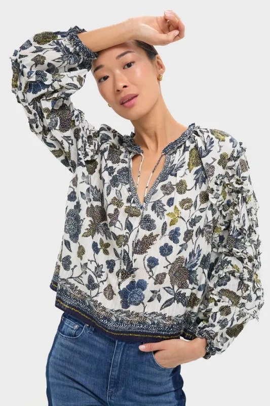 Porcelain Azrou Blouse sold by Tuckernuck