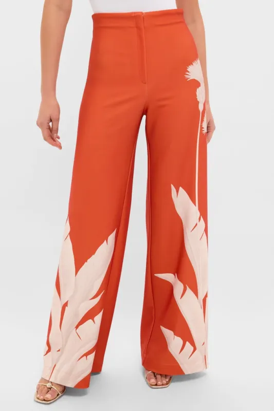 Orange Dandelion Pants made by ANDRES OTALORA