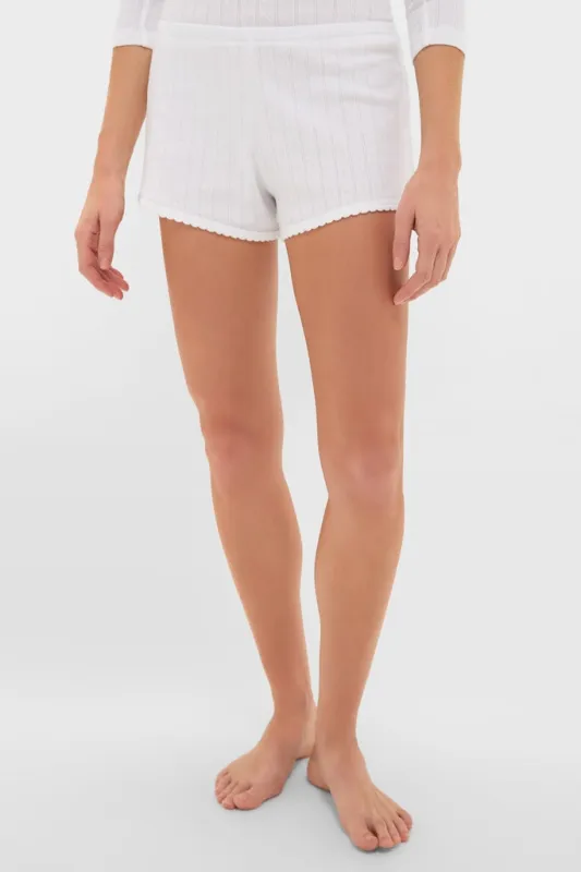 White Pointelle Boxer Shorts sold by Tuckernuck