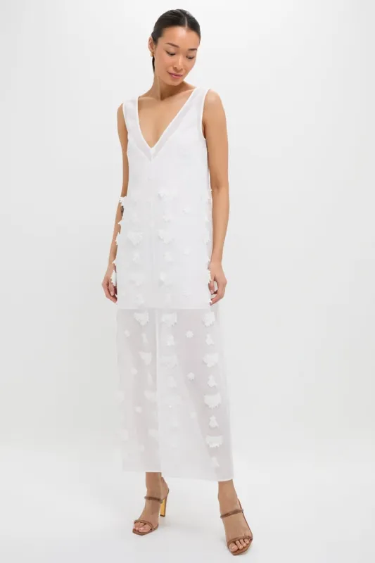 Off White Aria Embroidery Midi Dress sold by Tuckernuck