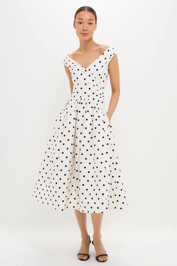 Cream Polka Dot Cotton Midi Dress sold by Tuckernuck