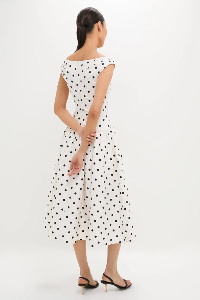 Cream Polka Dot Cotton Midi Dress sold by Tuckernuck product image thumbnail 4