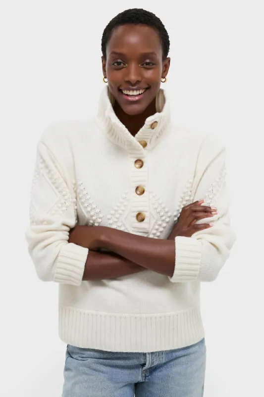 Ivory Henry Button-Up Sweater sold by Tuckernuck