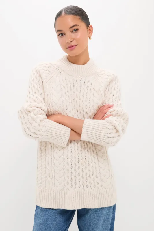 Ivory Galway Fisherman Sweater sold by Tuckernuck