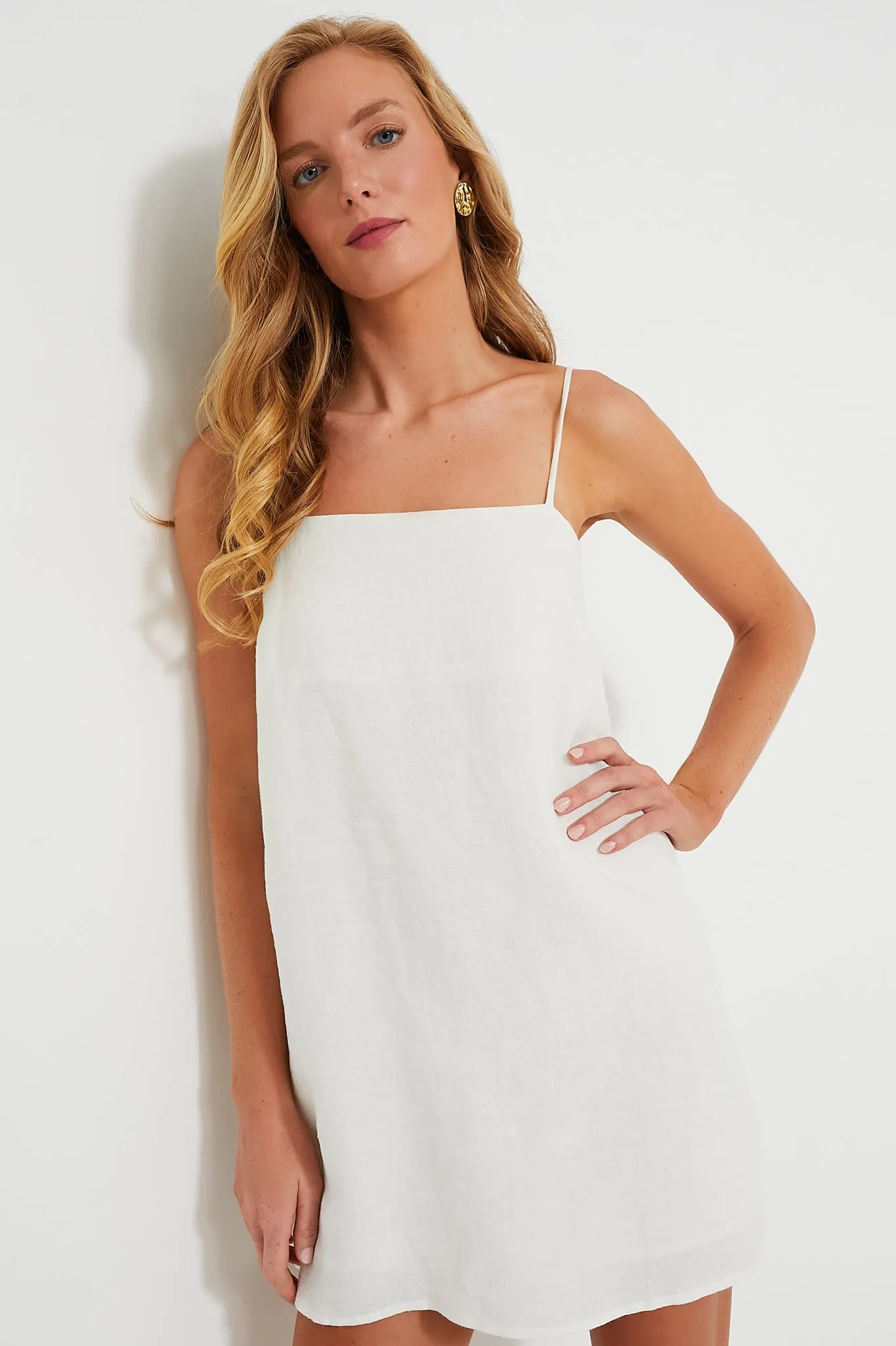 White Linen Lea Dress sold by Tuckernuck