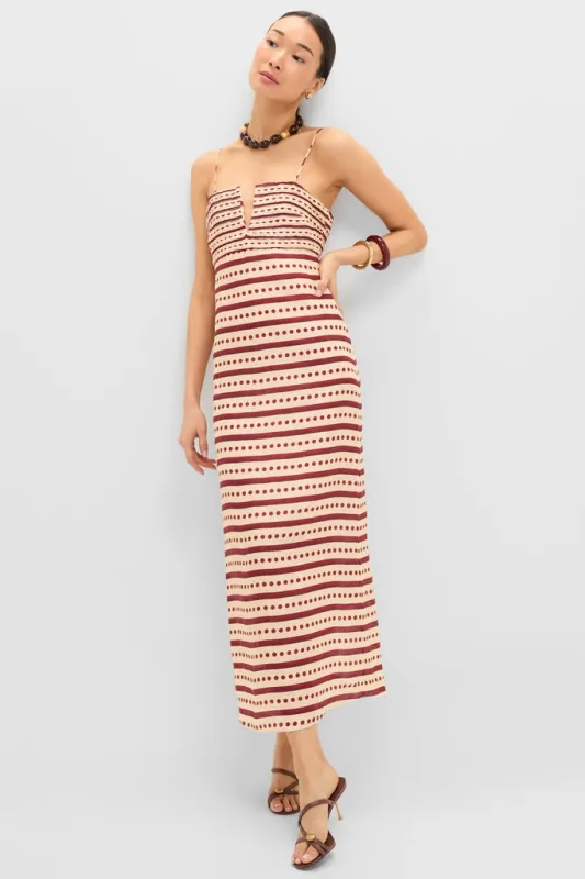 Red Stripes Antigua Linen Midi Dress sold by Tuckernuck