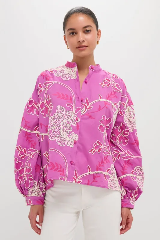 Pink Embroidered Juliette Button Down sold by Tuckernuck