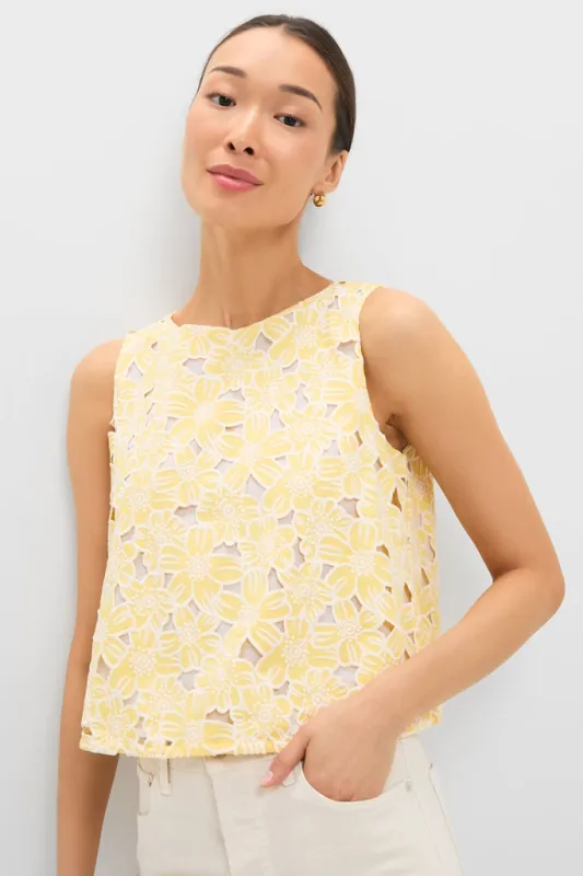 Pale Yellow Flower Vera Top sold by Tuckernuck