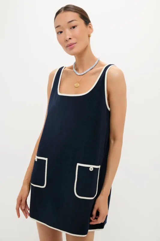 Navy Mini Terrycloth Button Tank Coverup sold by Tuckernuck