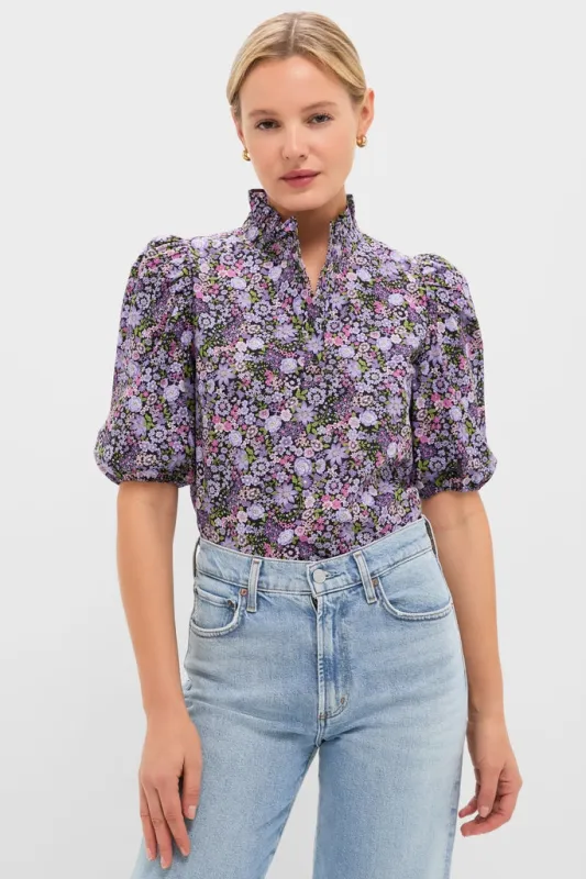 Shades of Purple Floral Florence Blouse sold by Tuckernuck