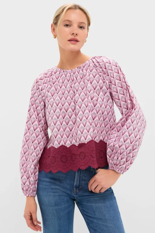 Blush Trellis Floral Marika Blouse sold by Tuckernuck