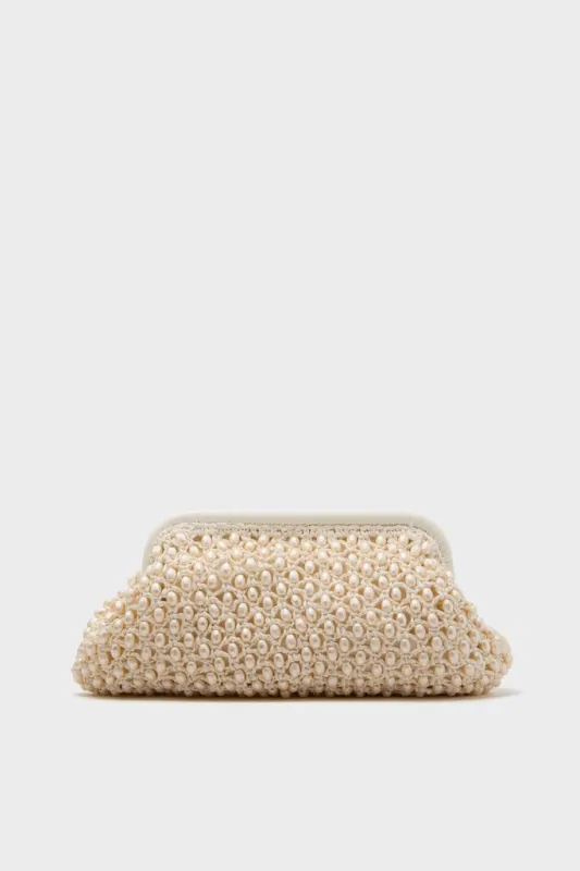 White Perola Clutch sold by Tuckernuck