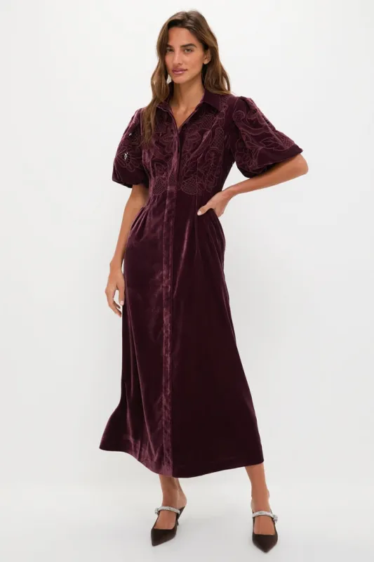 Winetasting Velvet Lace Delaney Dress sold by Tuckernuck