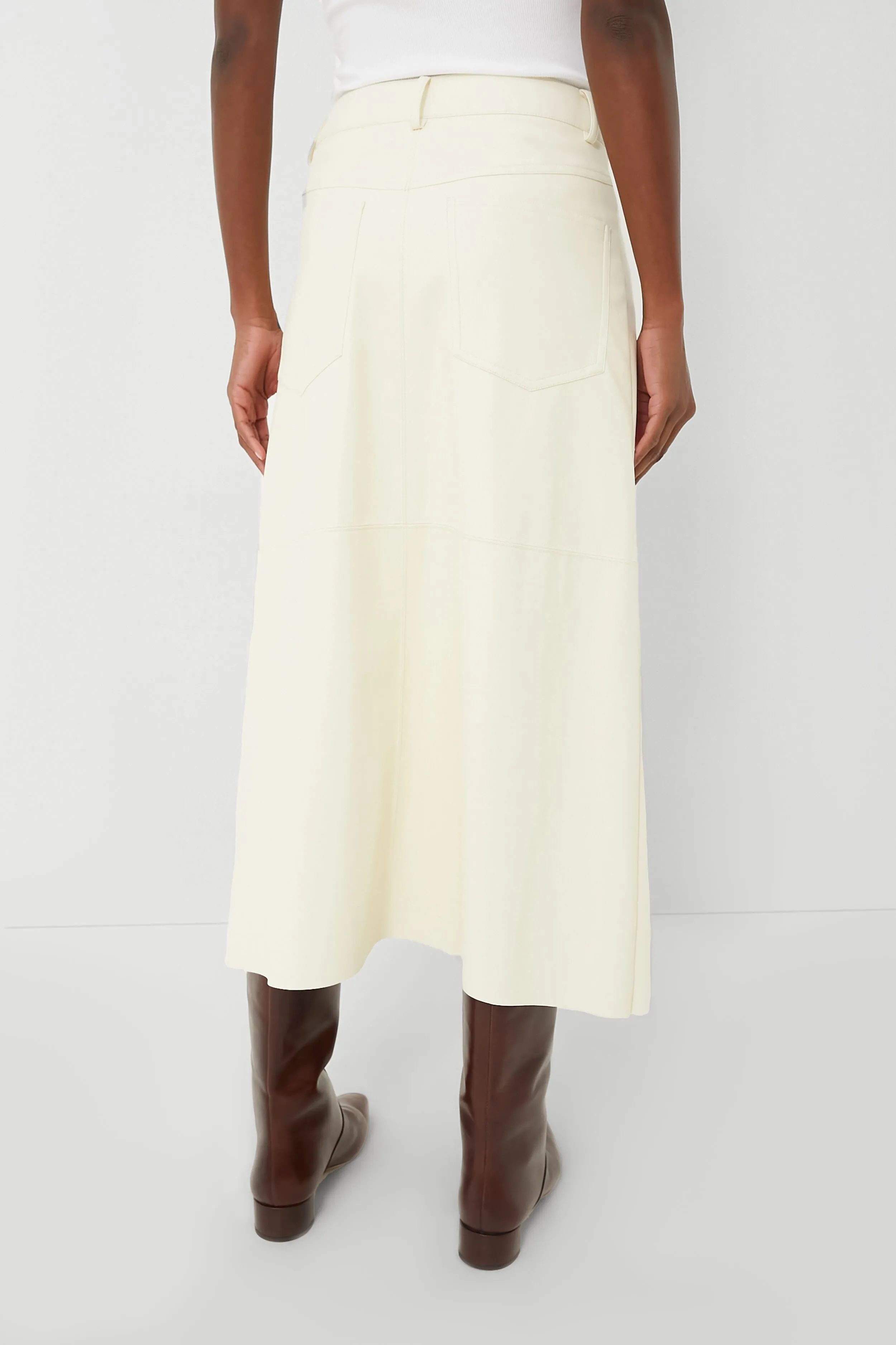 Ecru Vegan Leather Midi Skirt sold by Tuckernuck product image thumbnail 3